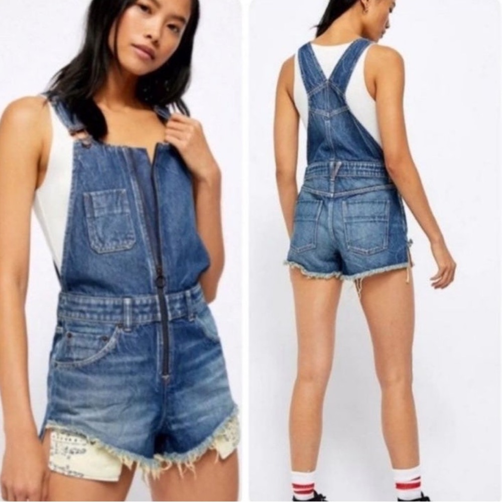 Free People Sunkissed Zip-up Shortalls
